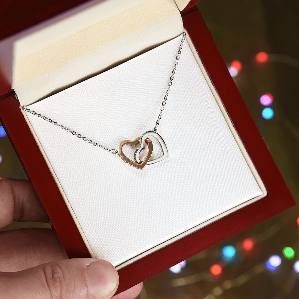 To My Granddaughter — Interlocking Hearts Necklace